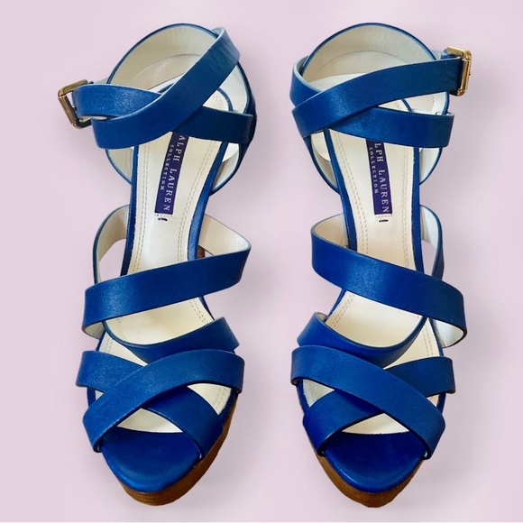 Vintage Ralph Lauren Collection Purple Label Sapphire Stiletto Heels - Picture 2 of 10